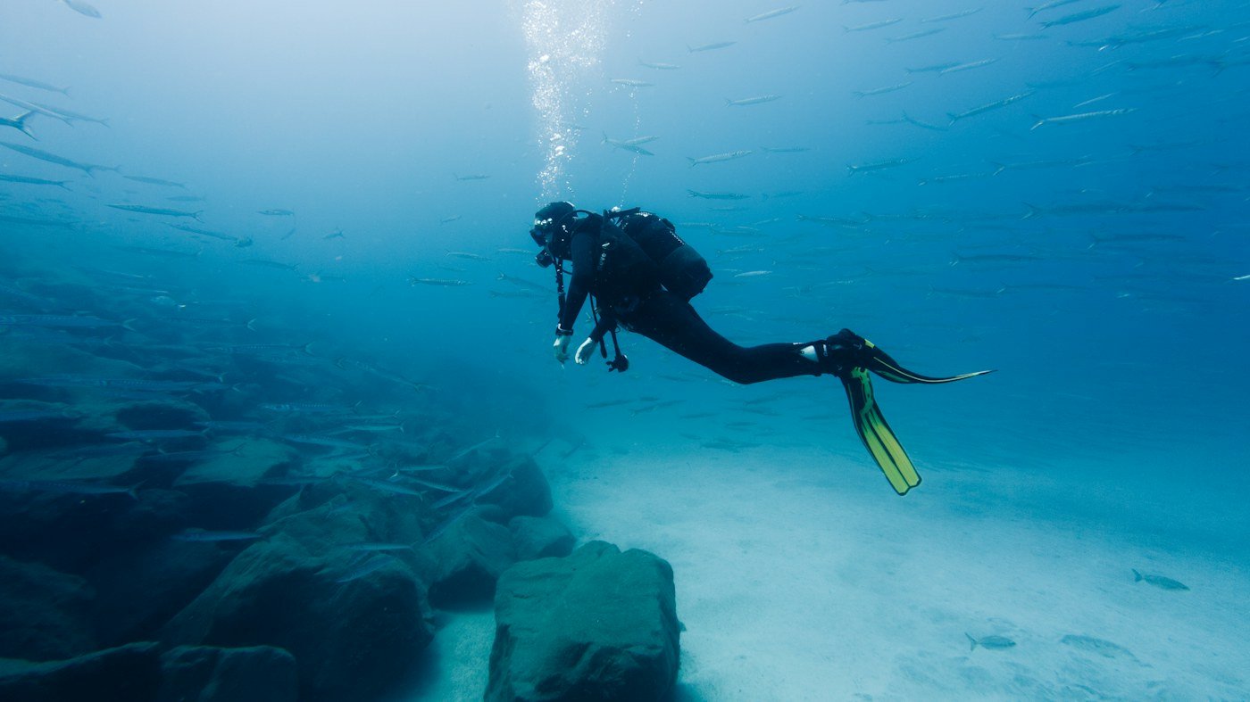 Scuba diver in open water